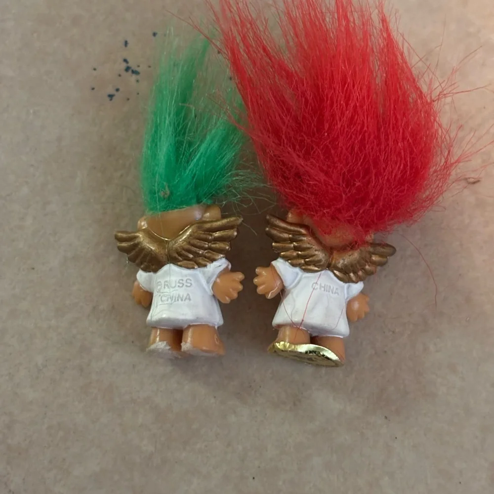 Vintage Russ Berrie Miniature Christmas Angel Santa Trolls